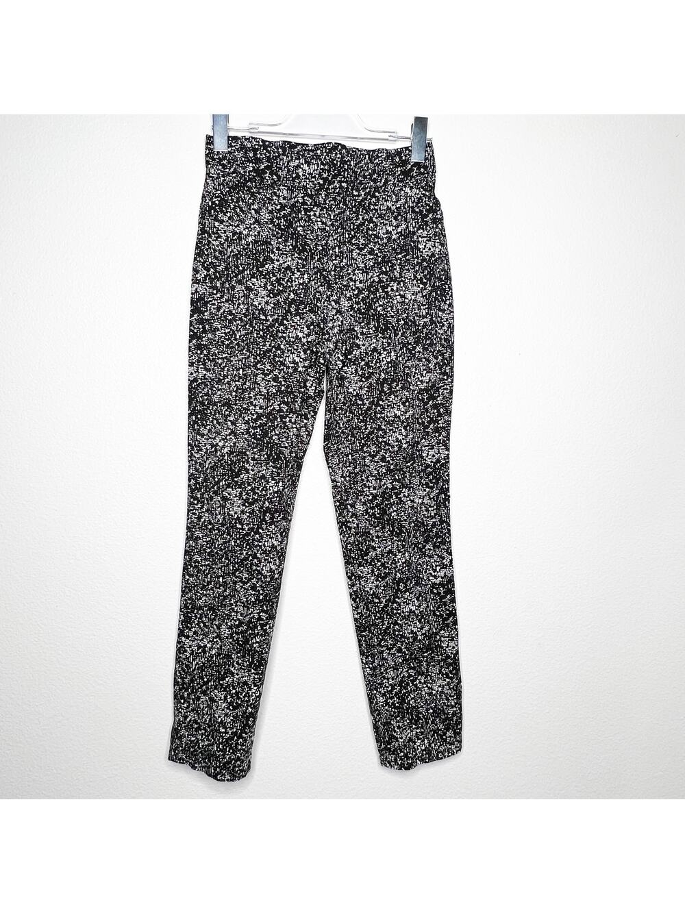 WORTHINGTON PETITE Modern Fit Dress Pants Pull On Stretch Black White Womens 8P